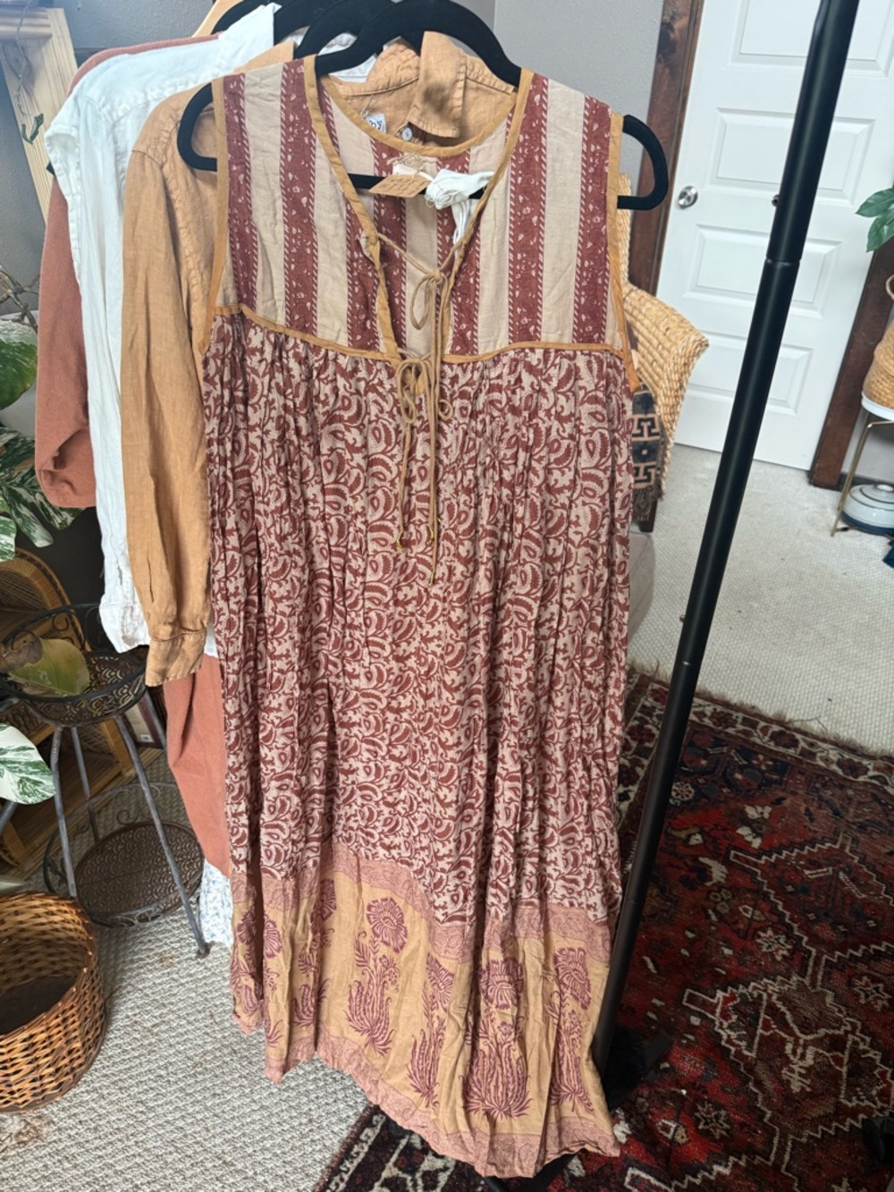 Daughters of India boho sleeveless maxi dress, size M